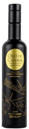 Oro de Cánava, Aceite de Oliva Virgen Extra Premium de Jaén, Denominación de Origen Sierra Mágina, Variedad Picual, Cosecha Temprana, Botella Cristal 500 ml con Estuche, Ideal para Regalo