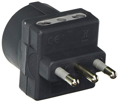 BTicino S3611G Adattatore Tris con 1 Presa Tedesca 2 Prese, 10A, Colore Antracite, 1500 W, 250 V, Nero, 16A