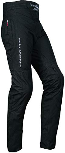 Moto Cordura Pantalones Protectores CE extraíbles Mujeres a Prueba Agua Negro 38