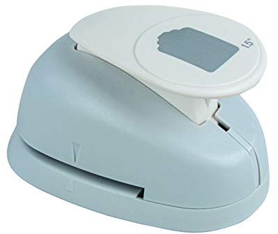 Rayher Paper Craft Punch with Tag Design, Lever Punch for Card Making and Scrapbooking, 3.5x2.3cm, 1.5, 69093000