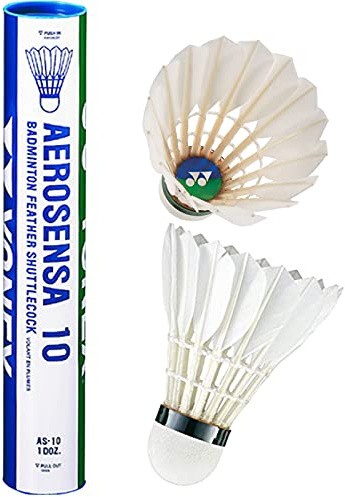 YONEX Aerosensa Goose Feather Badminton Shuttles Pk12 White (Aerosensa 10)