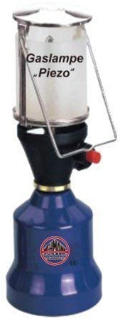 Star Junior Metall Campinglampe mit Piezozündung + 1 Gaskartusche (Silver)