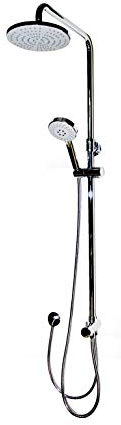 Duschsystem, Wellness Dusche Porto, Regendusche, Überkopfbrause, höhenverstellbar, Messing verchromter Korpus, Anschluss an vorhandene Armatur, keine Demontage, 40062