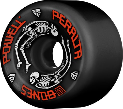 Powell G Bones - Confezione da 4 ruote per skateboard, 64 mm, colore: Nero