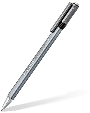 Staedtler Staedtler 774 25 triplus micro Druckbleistift gefüllt mit B-Minen, Minenstärke: 0,5 mm, Schaftfarbe: grau, 10 Stück im Kartonetui