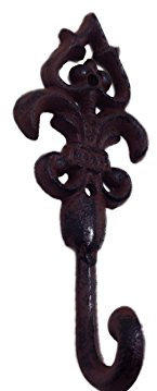 Crispe home & garden Rustikaler Gaderobenhaken aus Gusseisen mit Einer verspielten Lilie A verziert, Innen- und Außenbereich