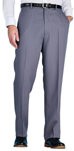 Chums Men's Stretch Waist Formal Smart Work Trousers Elasticated Waist Grey