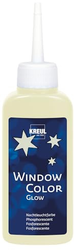 KREUL 42740 - Window Color nachtleuchtgelb 80 ml, Fenstermalfarbe auf Wasserbasis, mit strukturierter Oberfläche, für Glas, Spiegel, Fliesen und andere glatte Flächen