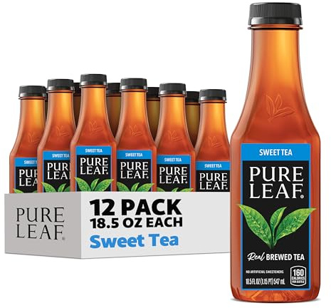 Pure Leaf Iced Tea, Sweet Tea, Real Brewed Tea, 18.5 Fl Oz Bottles (Pack of 12)