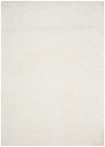 Safavieh Tapis Shag pour Salon, Salle à Manger, Chambre à Coucher - Polar Shag Collection, Tapis à Poil Court, Blanc, 155 X 229 cm
