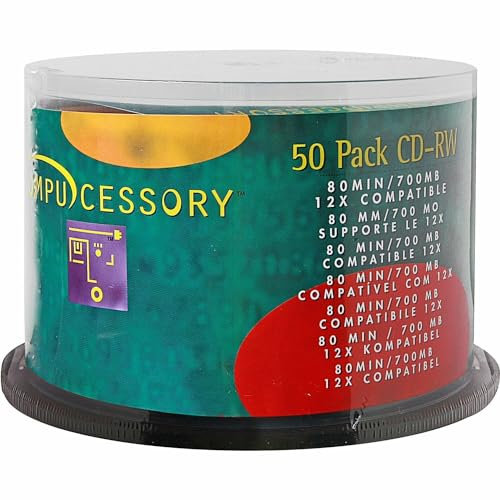 CCS72102 – Compucessory CD Riscrivibili – CD-RW – 12 x – 700 MB – 50 Pack