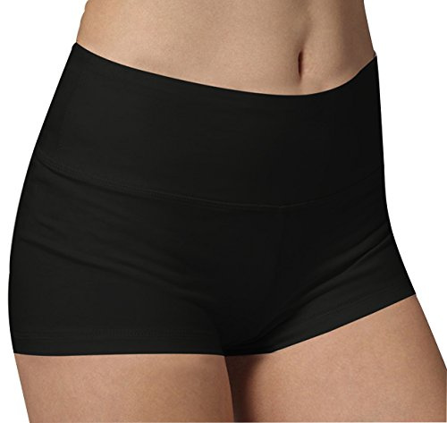 iloveSIA® Short Femme en Coton - Shorty Sportif Élastique Confortable pour Danse, Yoga, Fitness - sous-Robe ou Tenue Décontractée Size Noir L