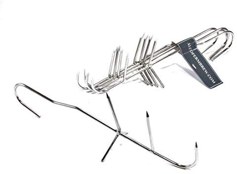 AlcoFermBrew Crochet de fumoir en acier inoxydable x 5-22 cm, montage mural, pour fumoir et barbecue