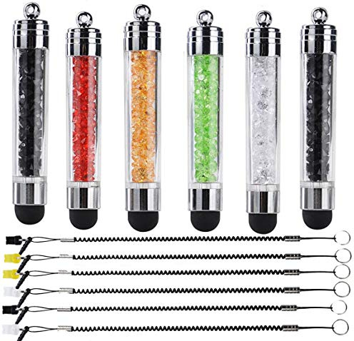 6 Pack XRONG Colors Crystal Capacitive Mini Stylus Universal Touch Screen Pen for iPhone7 5s 6s, Samsung Galaxy s5 s4, Smartphones, iPad, iPods, S10,S10+,S10e,S9,S9P,Note9,XR,XS MAX iPhone11 Pro XS XR