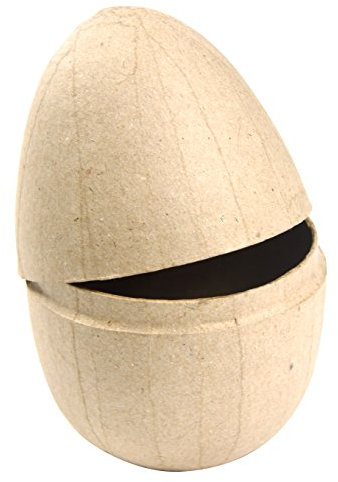 Decopatch BT018O – Eier / Box mit Eierform M aus Pappmaché, 9 x 9 x 13 cm, zum Verzieren, perfekt für Ihre Wohndeko, Kartonbraun