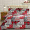 Alpine Patchwork Bettwäsche-Set aus 100% gebürstetem Baumwoll-Feinbiber, mit Herz-Motiv, Deckenbezug und 2 Kissenbezüge, Rot/Mehrfarbig, Größe Superkingsize