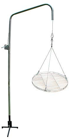 Edelstahlrohr Grillgalgen + 75 cm Edelstahl Grillrost nur 10 mm lichter Stababstand Gartengrill Grill Schwenkgrill Geschenk Geburtstag