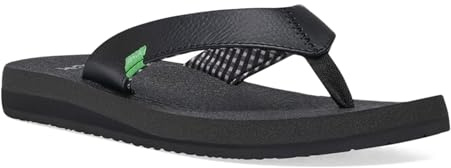 Sanuk Women's Yoga Mat Core | Flip Flops for Women | Yoga Sandals For Women | Memory Foam Footbed, Ebony, 11