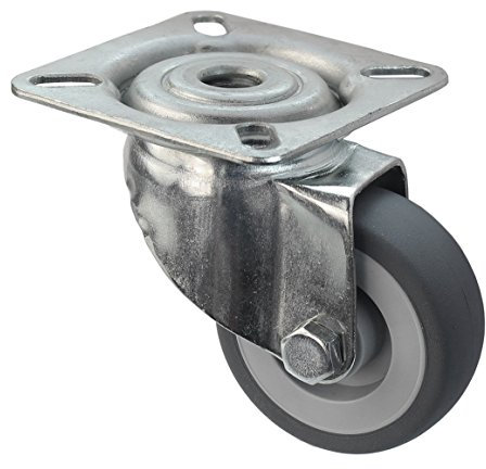 Apparaterolle Lenkrolle 50 mm ohne Feststeller Gummi grau-spurlos Anschraubplatte Möbelrolle Transportrolle