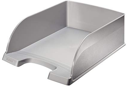 Leitz Briefkorb A4 Jumbo, Silber, Mit extragroßem Fassungsvermögen, Plus Serie, 52330084