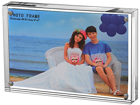 4x6 Tableau Cadre Plexiglass Magnetique,Acrylique Cadre Photo avec Fermeture Magnetique, Transparent