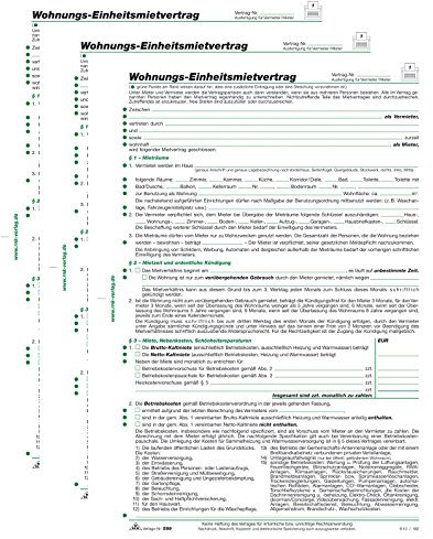 Mietvertrag RNK geprüft (3 Stück, Wohnung)