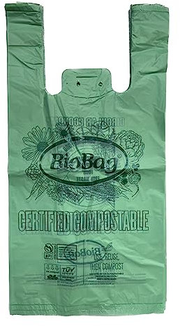 BioBag (USA 100% zertifizierte kompostierbare Einkaufstaschen, 5,4 kg Kapazität, 500 Stück, Standardgröße, ideal für unterwegs, Bauernmärkte, Lebensmittelgeschäfte, Restaurants, Grün, 500 Count