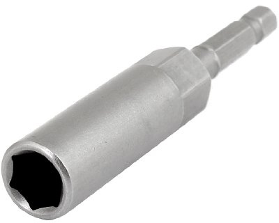 uxcell 10mm Socket 1/4-inch Hex Shank 80mm Length Nut Drivers Adapter Drill Bit Gray