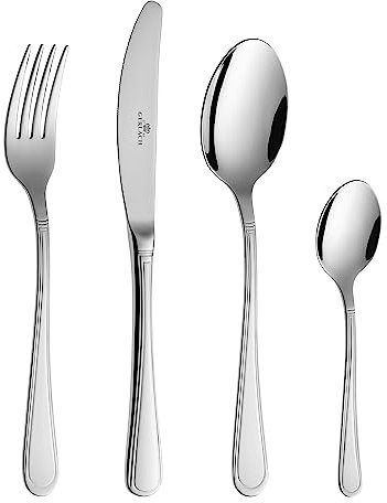 Gerlach - Cubertería Brillante Antica, Acero Inoxidable, Plata, 30 x 27 x 5 cm, 24 Unidades