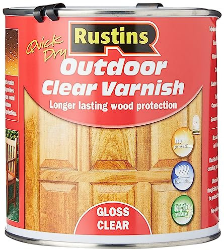 Rustins EAVG1000 Quick Dry Outdoor Clear Varnish 1L, Gloss