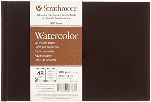 Strathmore 400 Watercolour Skizzenbuch - P467-5-4, 24 Blatt, 22 x 14 cm, 300 g/m², Naturweiß