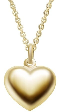 Amoonìc Herzkette Halskette Damen Gold (Silber 925 vergoldet) | Frauen Kette mit Herzanhänger Ich liebe Dich Goldkette | Schmuck-Geschenk für Freundin Frau zum Jahrestag Hochzeitstag Geburtstag