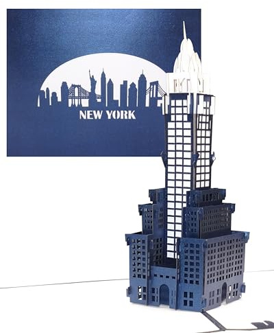 '3d pop up della carta New York – CRYSLER Building – New York carta Buono, Buono USA, America di Viaggio & invito