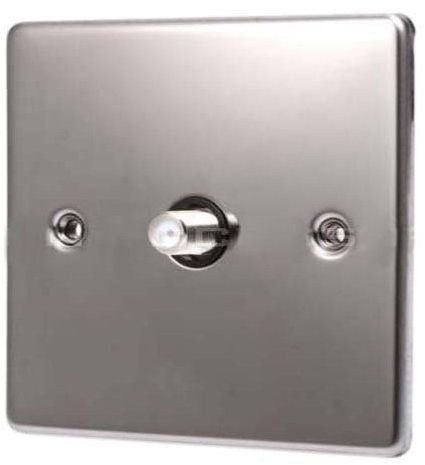 BLACK NICKEL SATELLITE TELEVISION SOCKET C469BNB