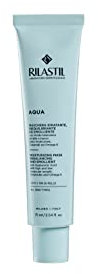 Rilastil Aqua Maschera Idratante Viso, Emulsione Fresca e Cremosa, Riequilibrante ed Emolliente con Acido Ialuronico per Tutti i Tipi di Pelle, Confezione da 75ml