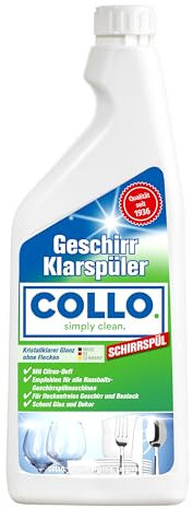 COLLO SCHIRRSPÜL Klarspüler Spülmaschine 500 ml I Für strahlendes, trockenes Geschirr I Beseitigt Rückstände zuverlässig I Effektiver Antikalk Schutz