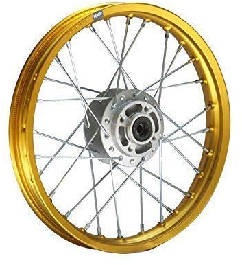 HMParts Pit Bike/Dirt Bike/Cross - Jante en Aluminium Anodisé 14 Devant Or
