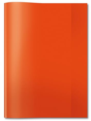 HERMA 7492 Heftumschläge A4 Transparent Rot, 25 Stück, Hefthüllen aus strapazierfähiger & abwischbarer Polypropylen-Folie, durchsichtige Heftschoner Set für Schulhefte, farbig