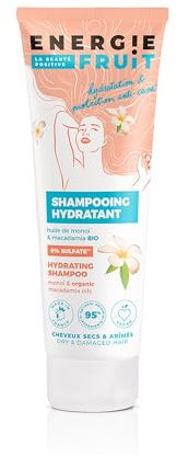 ENERGIE FRUIT | Shampoing sans Sulfate | Monoï & Macadamia BIO | Cheveux Secs Abimés | Vegan | 250 ml