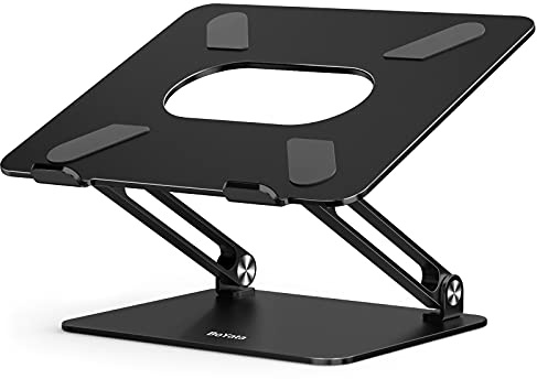 Boyata Laptopstativ, justerbar flervinklad laptophöjare med värmeventilation, kompatibelt för bärbar dator (10–17 tum) däribland MacBook Pro/Air, Surface, Samsung Notebook (svart)