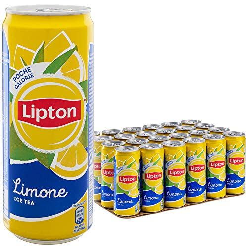 Lipton, Ice Tea, Tè Freddo al Gusto di Limone, Poche Calorie, con Stevia, Formato Sleek da 24x0,33L