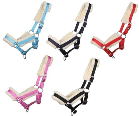 NETPROSHOP Weiches Fohlenhalfter 3-Fach Verstellbar Gepolstert Falabella Shetty Pony Full, Groesse:Fohlen Full, Farbe:Dunkelblau