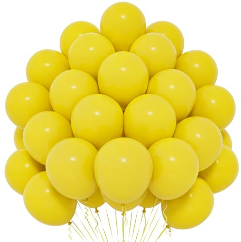Palloncini Gialli, 50 Pezzi, 12 Pollici, Lattice per Donne Bambini, Tema Giallo per Feste Compleanno, Laurea, Baby Shower, Matrimonio, San Valentino