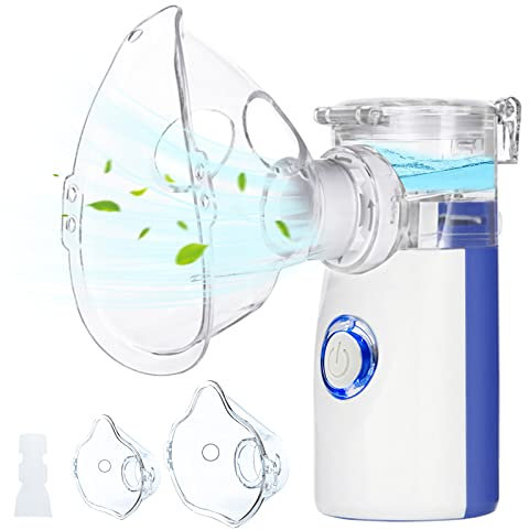 Inhalationsgerät für Kinder und Erwachsene - Inhalator Vernebler Baby, Ultraschall Inhaliergerät für Erkältung, Inhalationsgerät mit Mundstück und 2 Maske- Blau