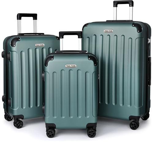 TANTOMI Koffer Set 3 Teilig Hartschale, Kofferset, Gepäck-Sets Trolley Koffer Handgepäck, Reisekoffer mit Rollen, Koffer mit Codeschloss Teleskopgriff, Hartschalenkoffer für Reisen Geschäft