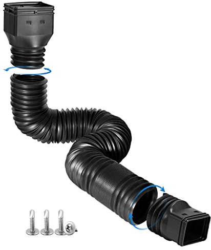 TsoLay Paquete de ExtensióN de Bajante de CanalóN de Lluvia Flexible, Extensor de Bajante de Drenaje, Extensible de 21 Pulgadas una 60 Pulgadas