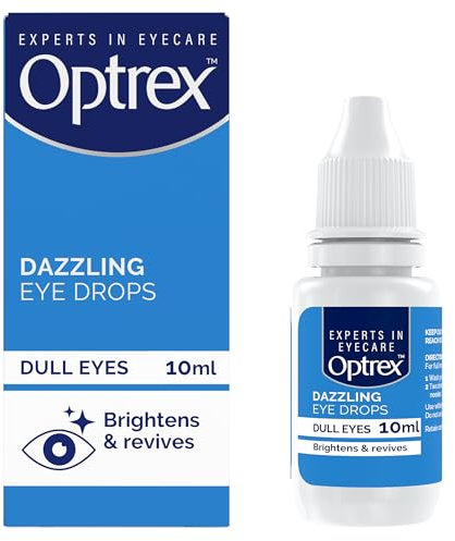 Optrex Dazzling Eye Drops, Brightens & revives, Dull Eyes, 10ml, Brighter and Dazzling Eyes, Instant Results, Easy to Apply