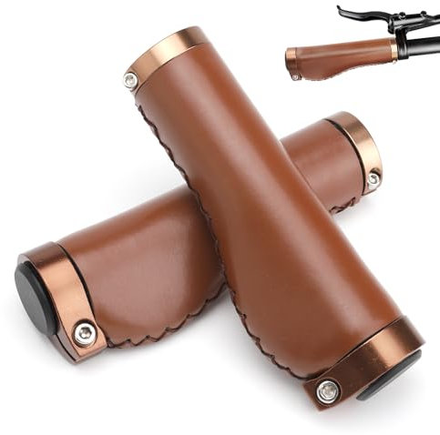Puños para Manillar de Bicicleta, Apretones y Empuñaduras para Ciclismo, Montaña, Carretera, MTB, BMX y Plegable (Marrón)