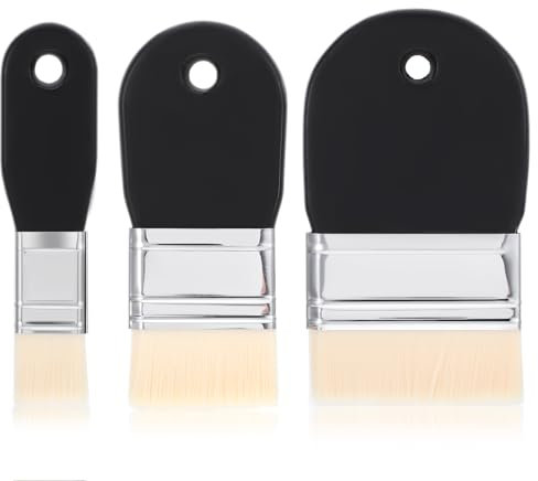 3 Stück Flacher Paddelpinsel Aquarell Acryl Flachpinsel Paddle Flächenpinsel Wiederverwendbares Pinsel Breiter Holzgriff Pinsel Acryl für Aquarell, Gouache,Öl Auf Leinwand (Schwarz)