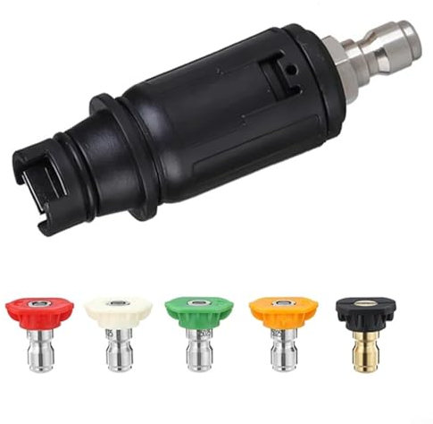 Ensemble de buses réglables pour nettoyeur haute pression avec 5 embouts, 3000 PSI variable, jet 0-60 degrés, buse turbo pour nettoyeur haute pression